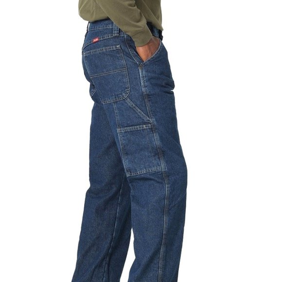 Wrangler Mens Fleece Lined Relaxed Straight Leg Denim Carpenter Jeans 34X34 NWT - Picture 2 of 9